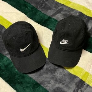 Nike Kids Black Caps with White Logo